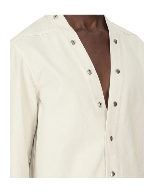 Rick Owens White Snap-Button Shirt for men