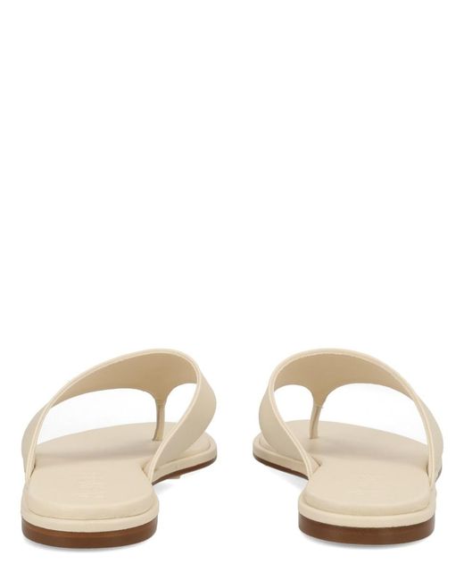 Aeyde White Amaya Flat Thong Sandals