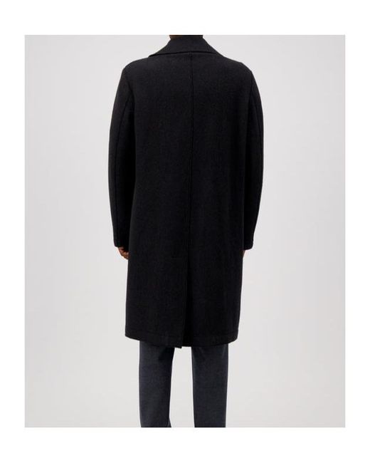Harris Wharf London Black Double-Breasted Wool Coat for men