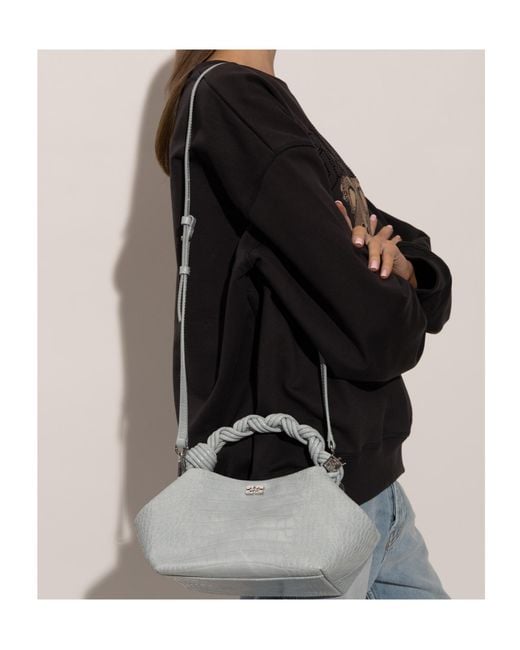 Ganni Metallic Mini Bou Tote Bag