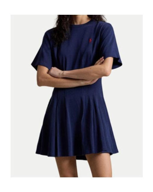 Polo Ralph Lauren Blue Shaped Jersey T-Shirt Dress