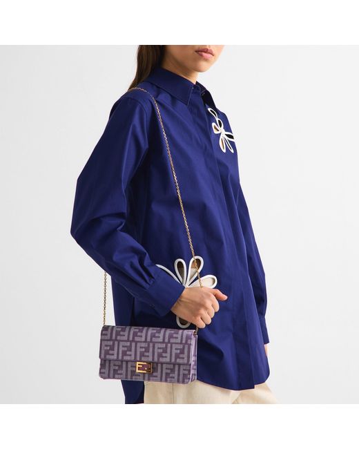 Fendi Purple Minimalist Clutch Bag