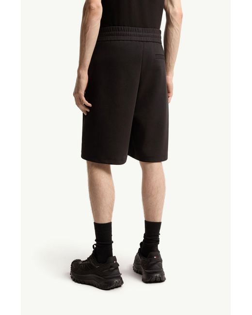 Moncler Black Interlock Cotton Blend Shorts for men