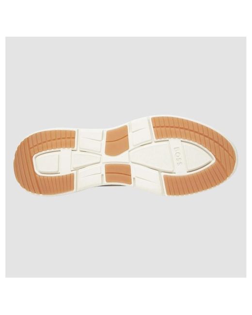 Boss White Boss Perforated Lace-Up Sneakers for men