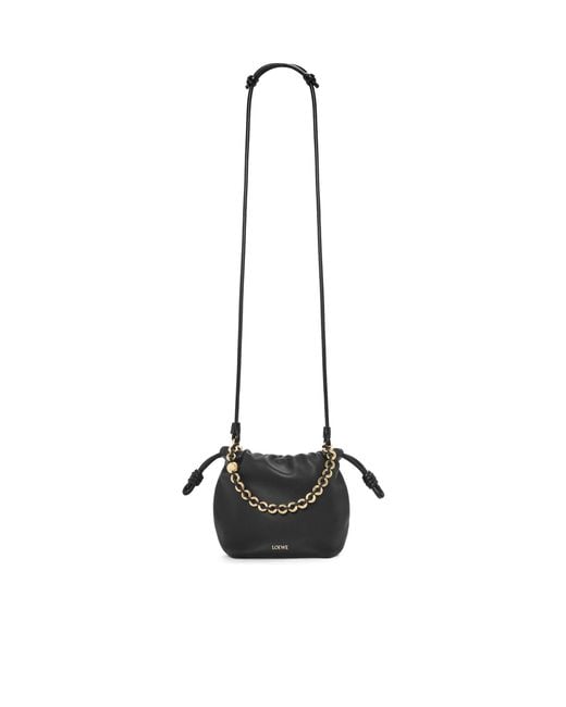 Loewe Black Flamenco Drawstring Mini Shoulder Bag