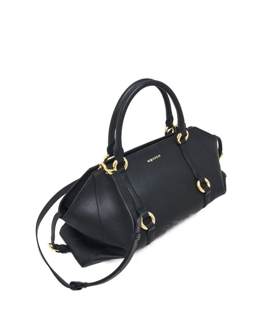McQueen Black Farringdon Medium Tote Bag