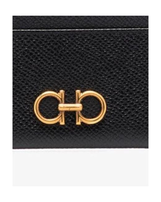 Ferragamo Black Ferragamo Gancini Credit Card Holder
