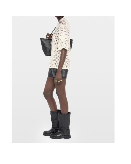 Zadig & Voltaire White Malyna Open-Knit T-Shirt