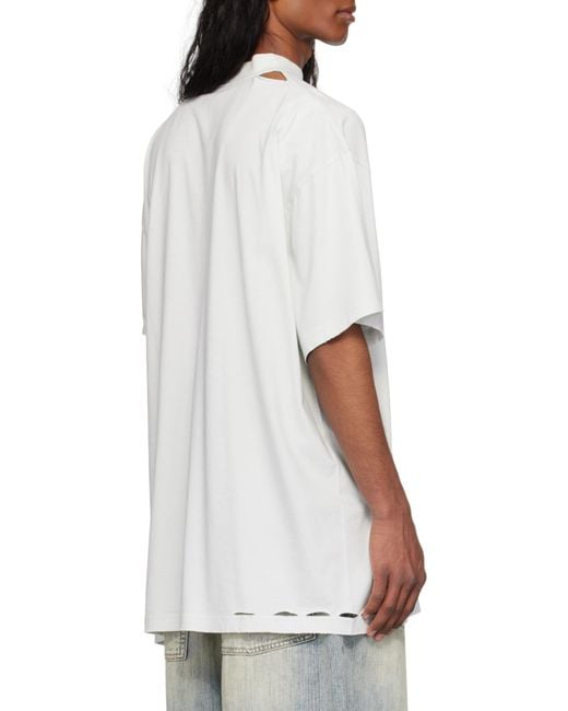 Balenciaga White Optical Cotton T-Shirt