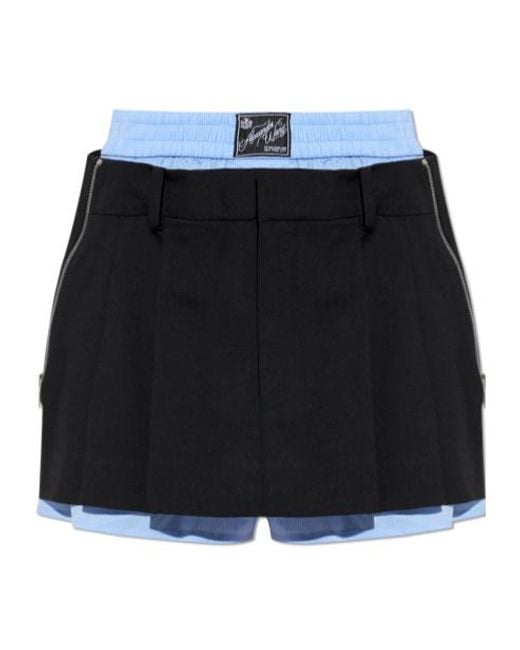 Alexander Wang Black Pre Styled Pleated Skorts