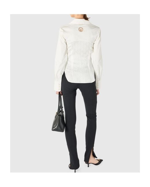 MARINE SERRE White Zip-Front Bustier Shirt