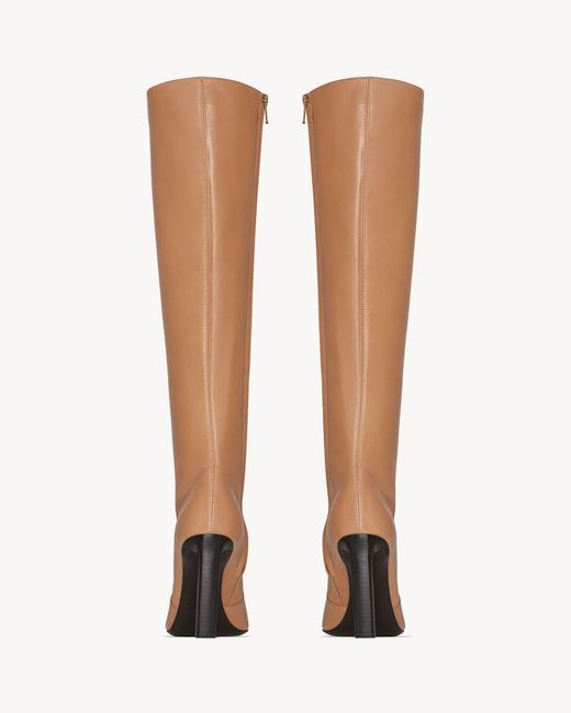 Saint Laurent White Francoise Pointed Toe Boots