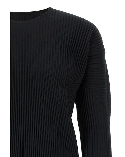 Homme Plissé Issey Miyake Black Homme Plissé Issey Miyake Long-Sleeved Crewneck Jumper for men