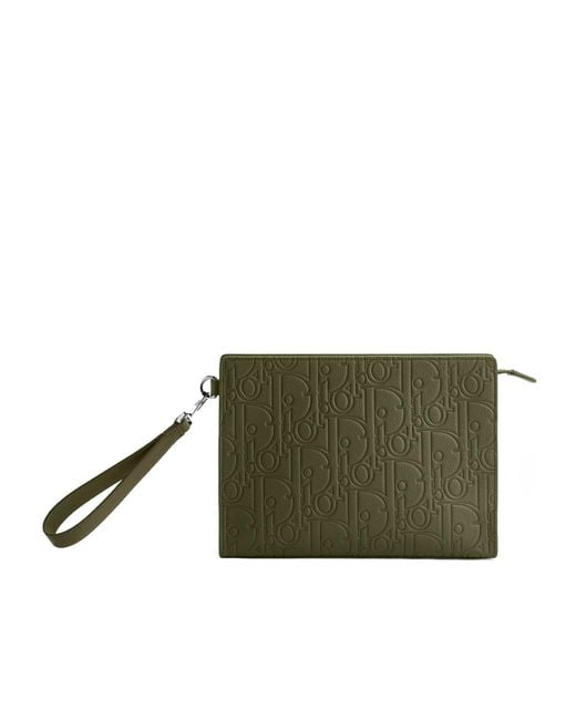 Dior Green A5 Triangle Pouch for men
