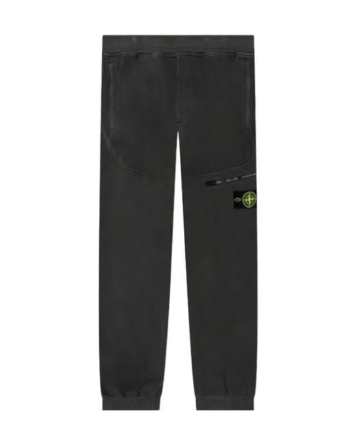 Stone Island Black Compass-Badge Track Pants for men