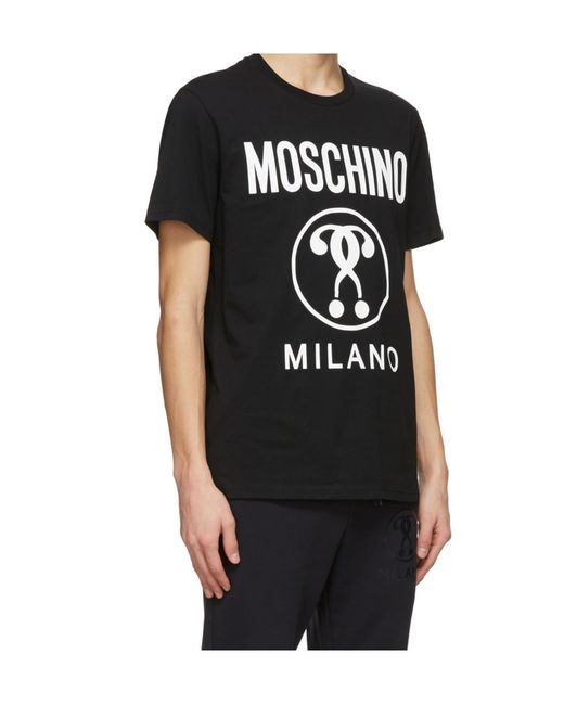 Moschino Black Pattern Printed T-Shirt for men