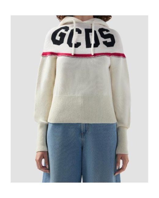 Gcds White Logo Hooded Jumpers