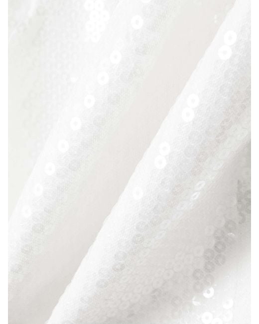 Alex Perry White Sequined Crepe Mini Dress