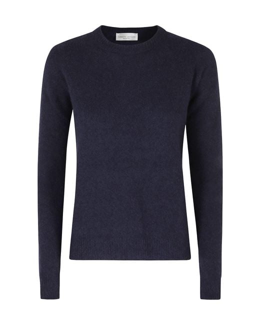 Roberto Collina Blue Crew-Neck Long-Sleeve Sweater