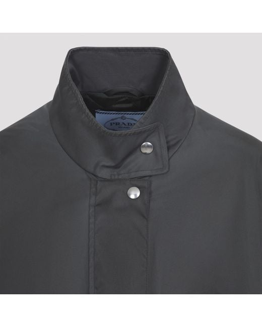 Prada Gray High-Neck Long-Sleeved Casual Jacket