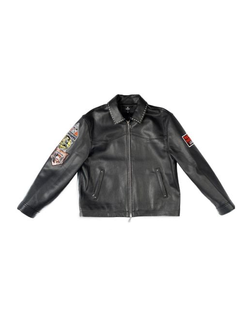 Represent Black X Iron Maiden Trooper Leather Jacket for men