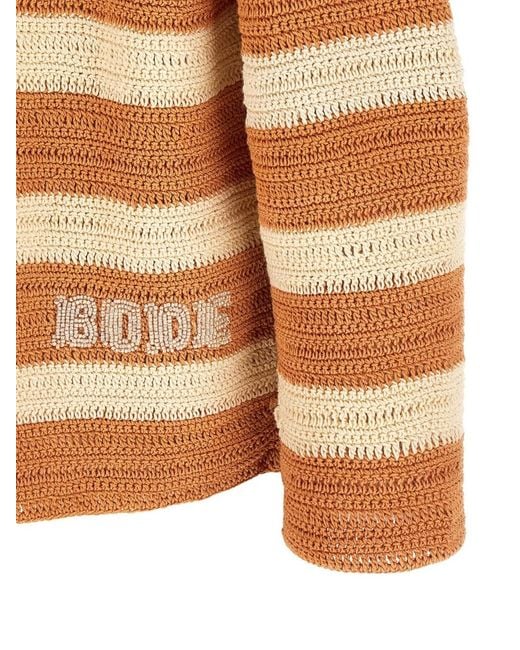 Bode Brown Striped Cardigan