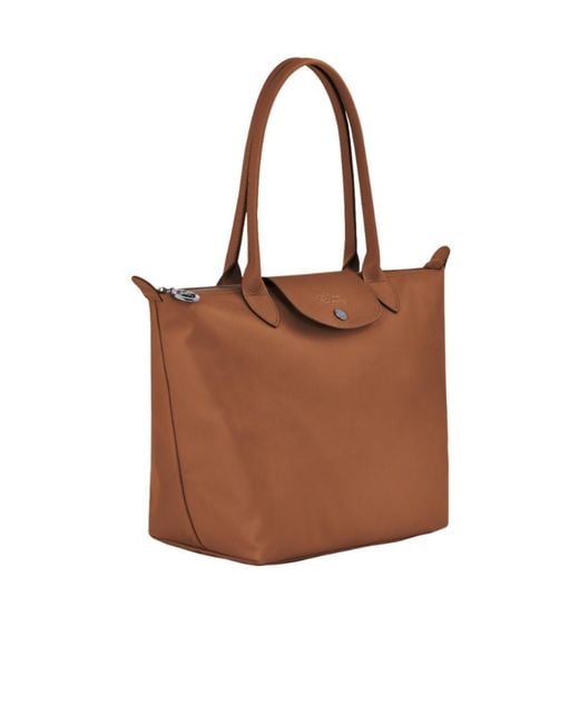 Longchamp Brown Le Pliage Xtra Snap-Buttoned Medium Tote Bag