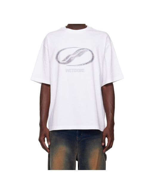 we11done White Sporty Sheldon Graphic-Print T-Shirt for men