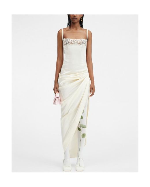 Jacquemus White Long Asymmetric Lingerie Dress