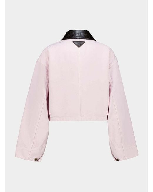 Prada Pink Button-Up Cropped Jacket