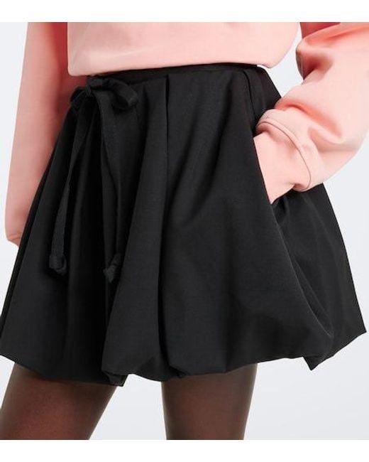 Patou Black Wool-Blend Miniskirt