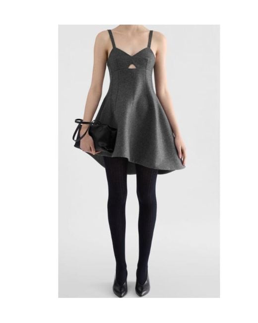 Jil Sander Black A-Line Bustier Dress
