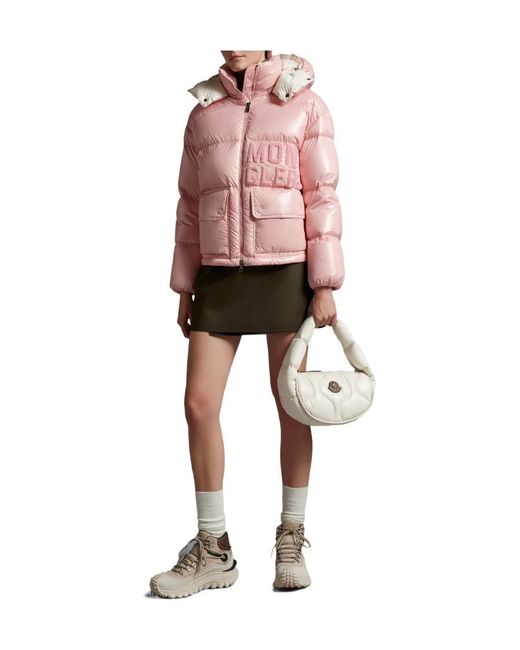 Moncler Pink Abbaye Short Down Jacket