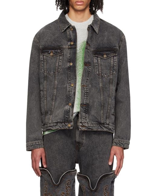 Y. Project Gray Wire Long-Sleeved Denim Jacket for men