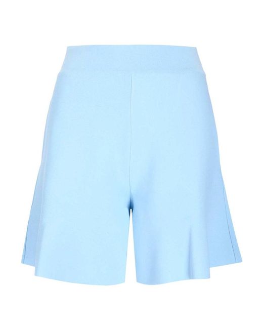 Stella McCartney Blue High-Rise Peplum Shorts