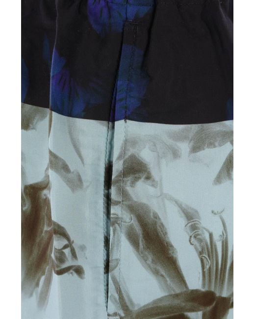 Dries Van Noten Blue Floral Printed Drawstring Shorts for men