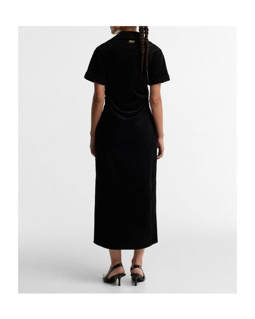 Barbour Black Collared Midi Dress