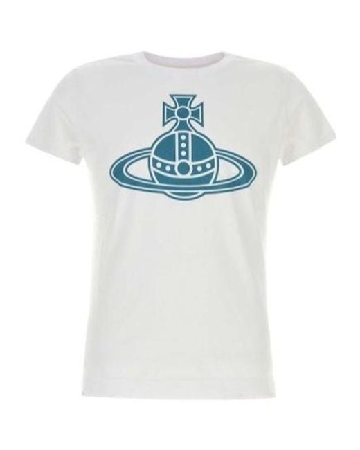 Vivienne Westwood White Orb-Printed Crewneck T-Shirt for men