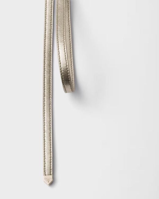 Prada White Slim Buckle Belt