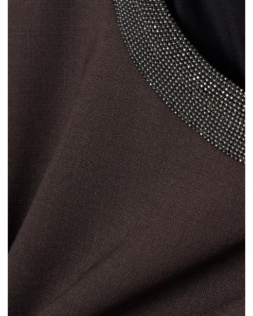 Brunello Cucinelli Black Round Neck Short Sleeve Dress