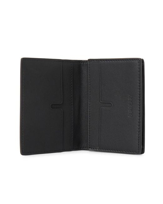 Burberry Black Check Pattern Bi-Fold Wallet for men