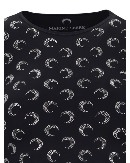 MARINE SERRE Black Moon Printed Crewneck T-Shirt