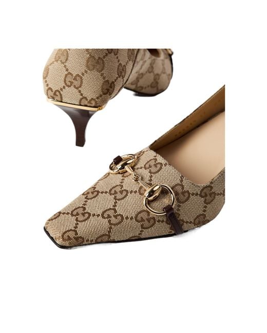 Gucci Natural Square-Toe High Heels