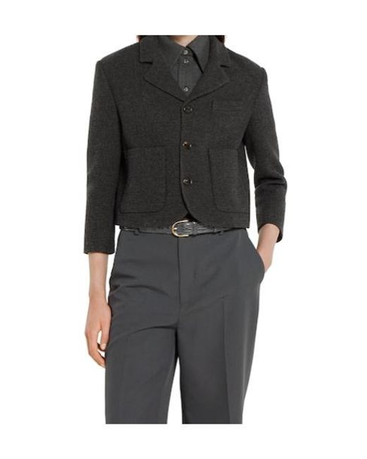 Gucci Black Collared Button-Up Jacket