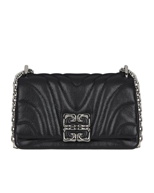 Givenchy Black Small 4G Plaque Quilted Shoulder Bag
