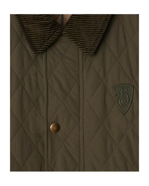 Burberry Green Logo Patch Quilted Jacket for men