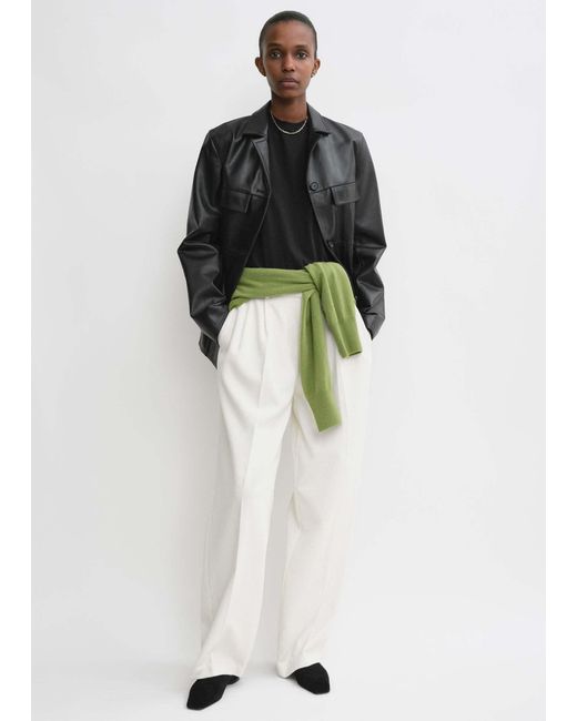 Totême White Belt-Loop Casual Pants