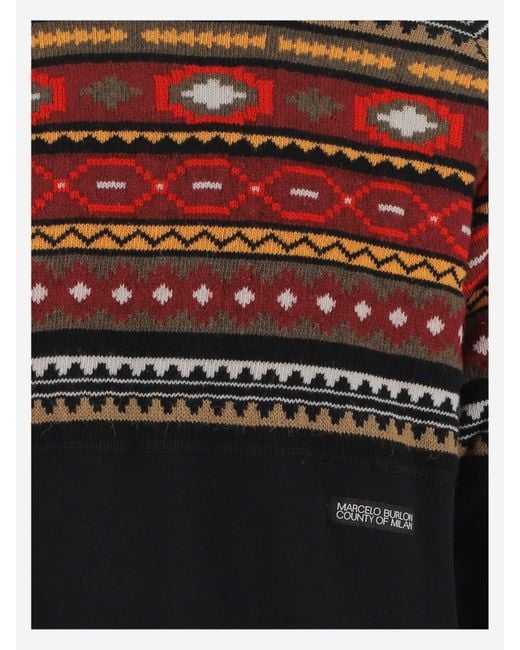 Marcelo Burlon Black County Of Milan Logo Patch Intarsia Jumper for men