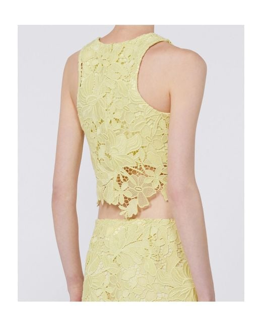Sportmax Yellow Macramé Top