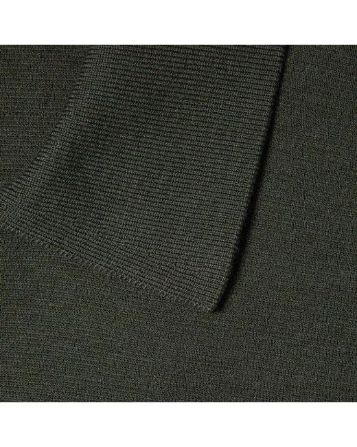Gucci Green Silk Cotton Knit Polo Shirt for men